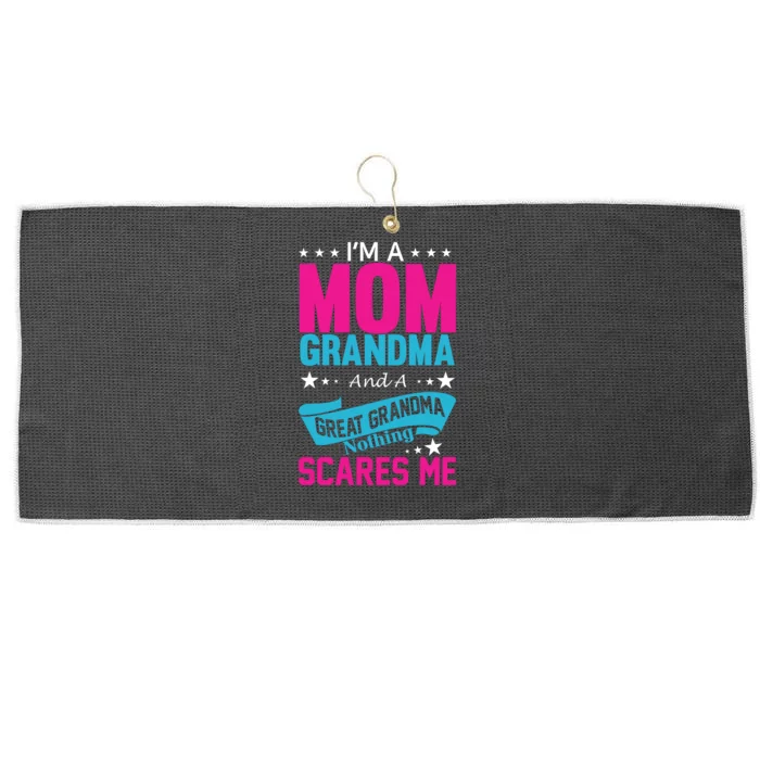 I'm A Mom Grandma And A Great Grandma Funny Large Microfiber Waffle Golf Towel