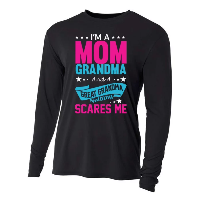 I'm A Mom Grandma And A Great Grandma Funny Cooling Performance Long Sleeve Crew