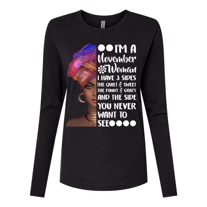 I'm A November Woman Cute Birthday Womens Cotton Relaxed Long Sleeve T-Shirt