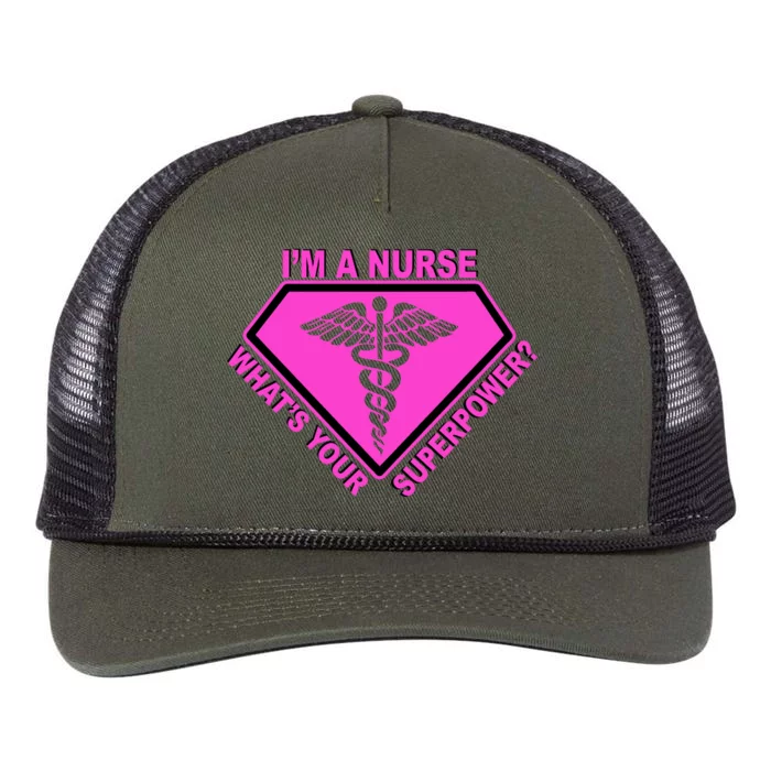 I'm A Nurse What's Your Superpower Retro Rope Trucker Hat Cap