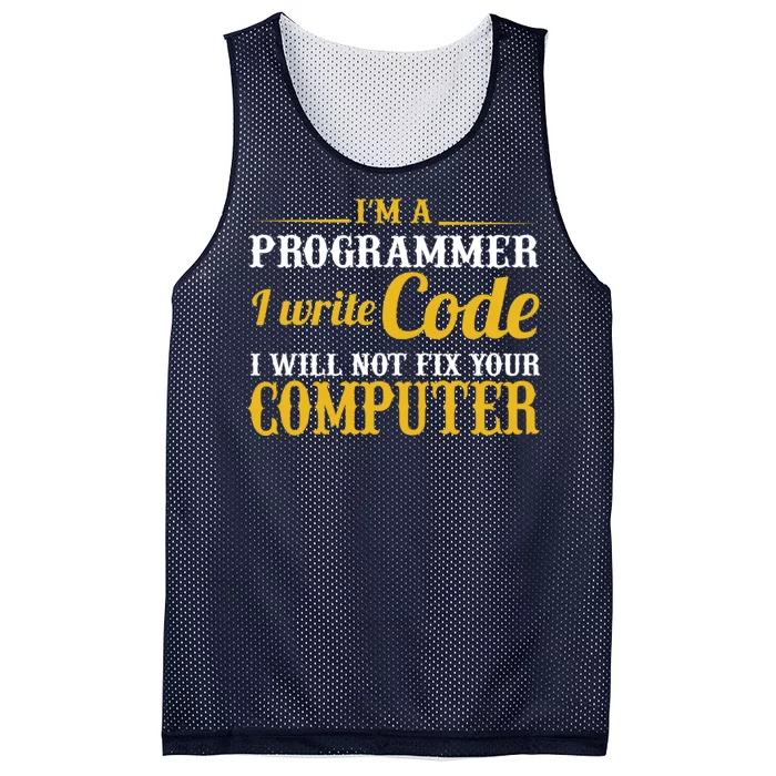 I'm A Programmer I Write Code Mesh Reversible Basketball Jersey Tank