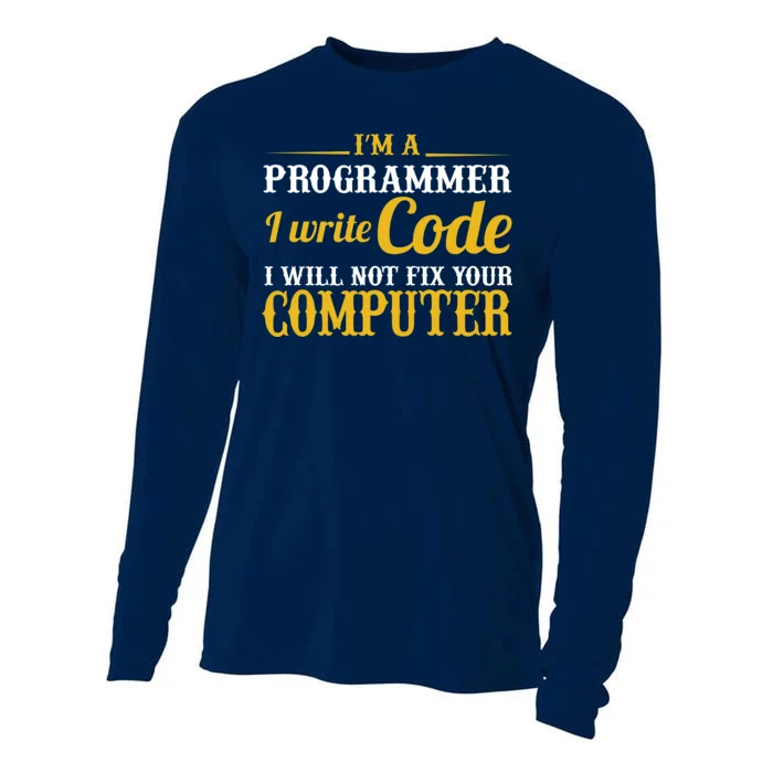 I'm A Programmer I Write Code Cooling Performance Long Sleeve Crew