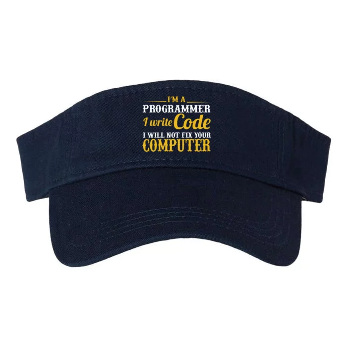 I'm A Programmer I Write Code Valucap Bio-Washed Visor