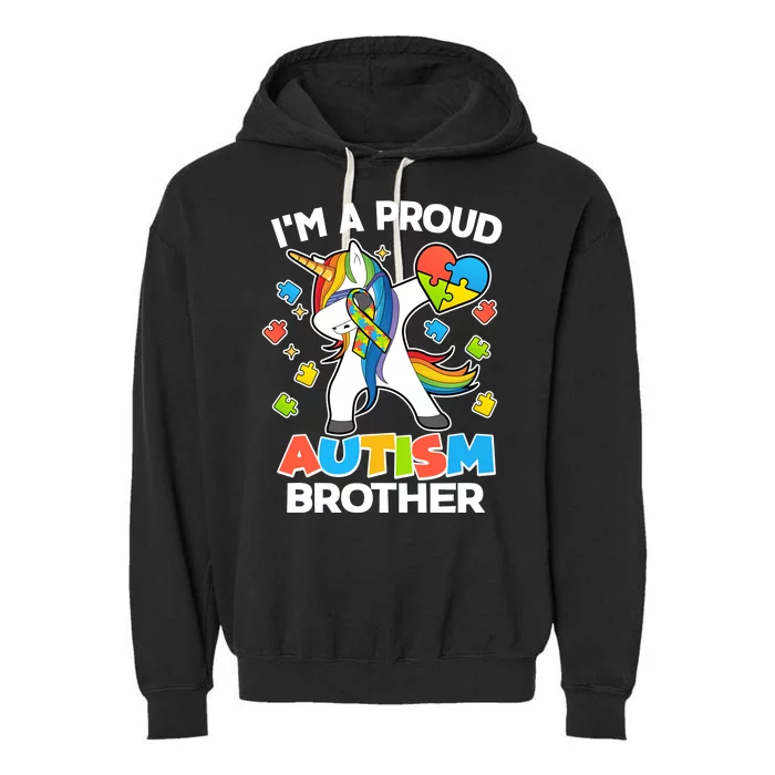 I'm A Proud Autism Brother Dabbing Unicorn Garment-Dyed Fleece Hoodie