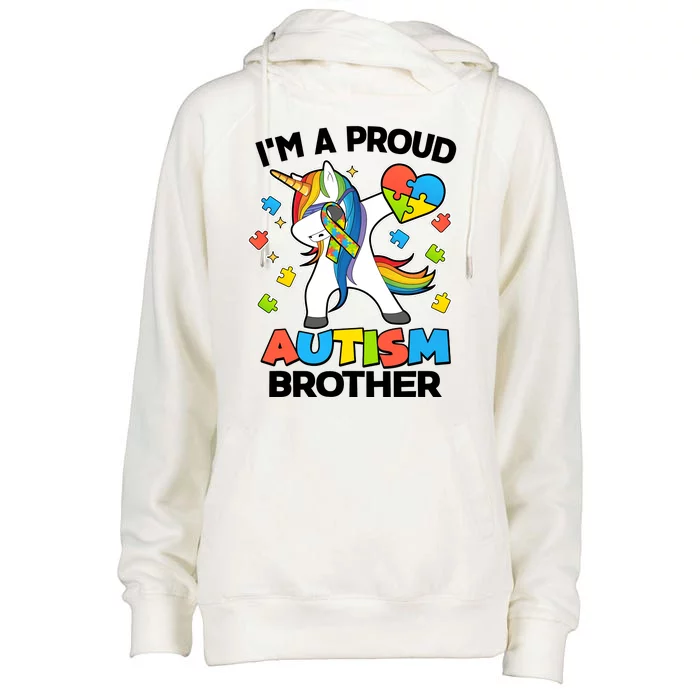 I'm A Proud Autism Brother Dabbing Unicorn Womens Funnel Neck Pullover Hood