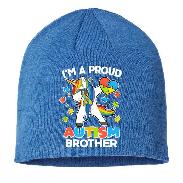 I'm A Proud Autism Brother Dabbing Unicorn 8 1/2in Sustainable Knit Beanie