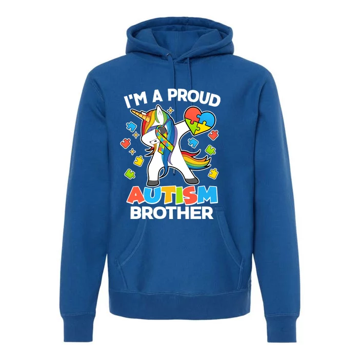 I'm A Proud Autism Brother Dabbing Unicorn Premium Hoodie