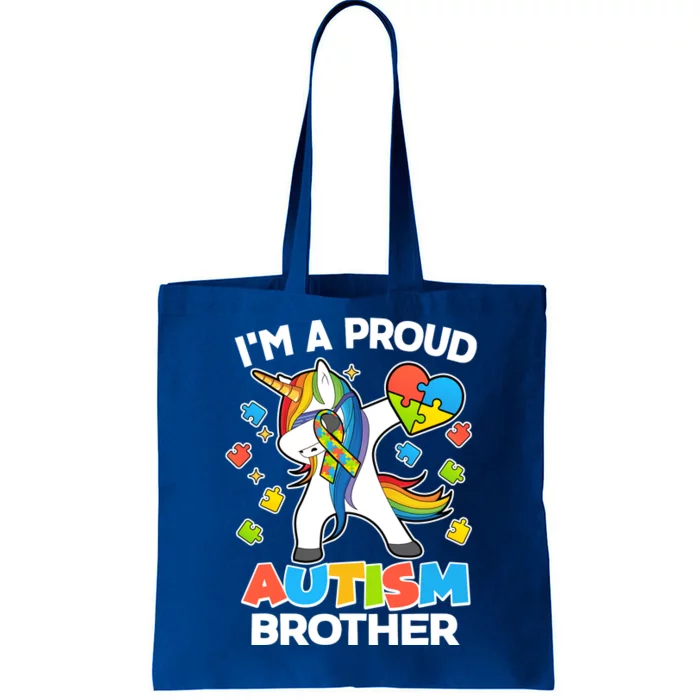 I'm A Proud Autism Brother Dabbing Unicorn Tote Bag