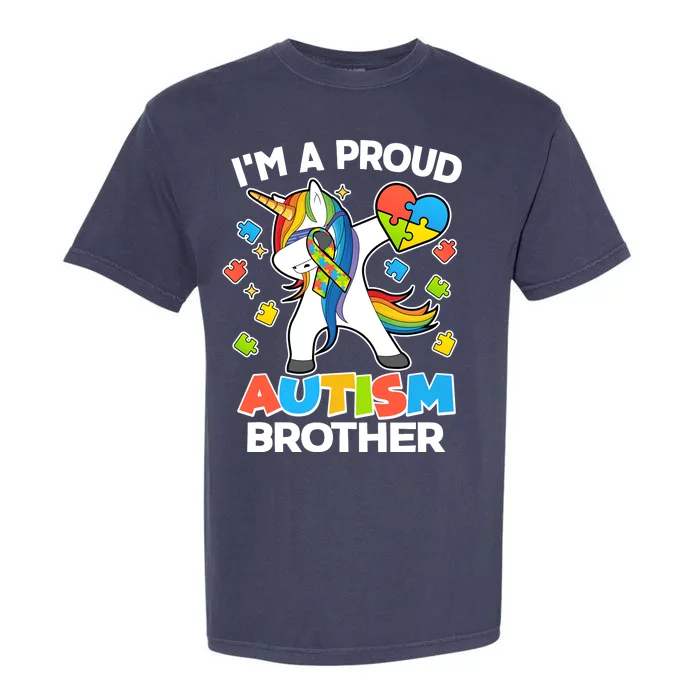 I'm A Proud Autism Brother Dabbing Unicorn Garment-Dyed Heavyweight T-Shirt