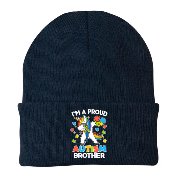 I'm A Proud Autism Brother Dabbing Unicorn Knit Cap Winter Beanie