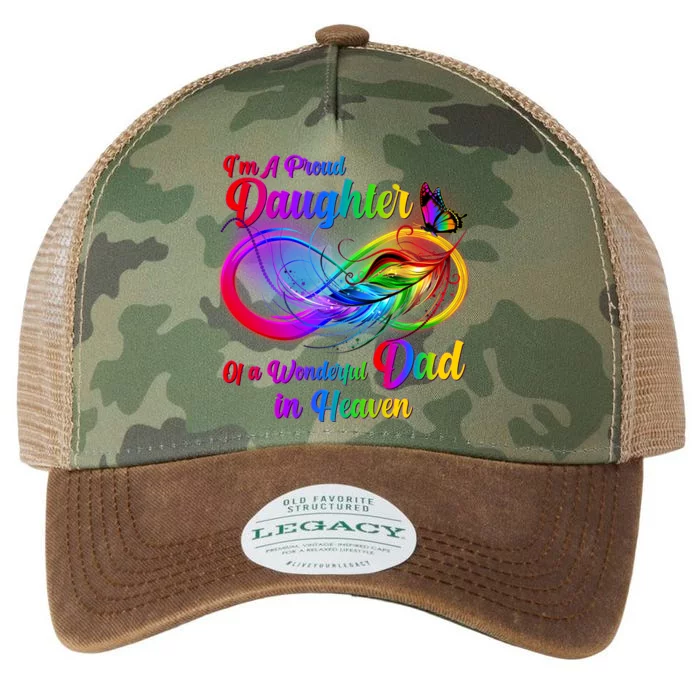 I'm A Proud Daughter Of A Wonder Dad In Heaven Legacy Tie Dye Trucker Hat