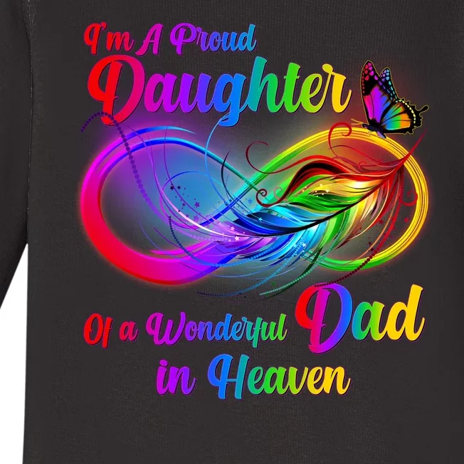 I'm A Proud Daughter Of A Wonder Dad In Heaven Baby Long Sleeve Bodysuit