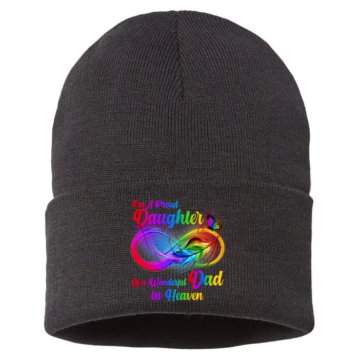 I'm A Proud Daughter Of A Wonder Dad In Heaven Sustainable Knit Beanie