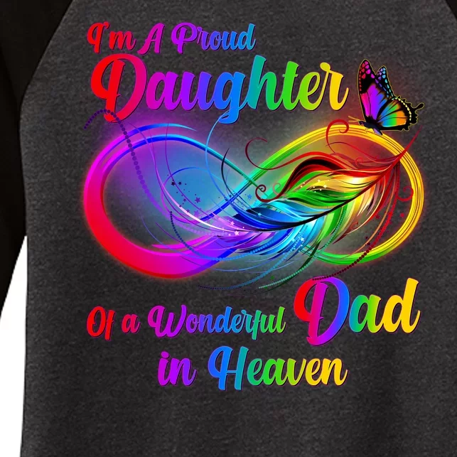 I'm A Proud Daughter Of A Wonder Dad In Heaven Women's Tri-Blend 3/4-Sleeve Raglan Shirt