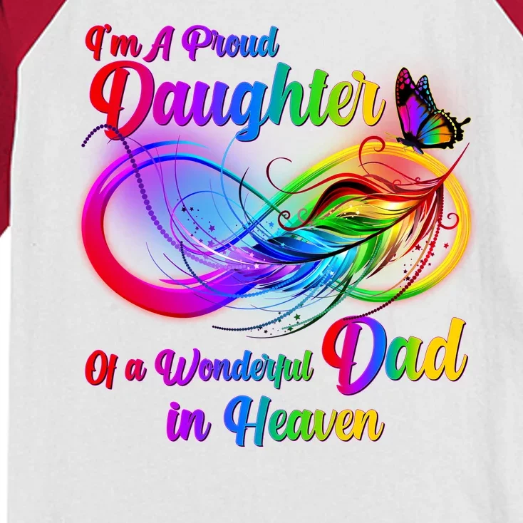 I'm A Proud Daughter Of A Wonder Dad In Heaven Kids Colorblock Raglan Jersey