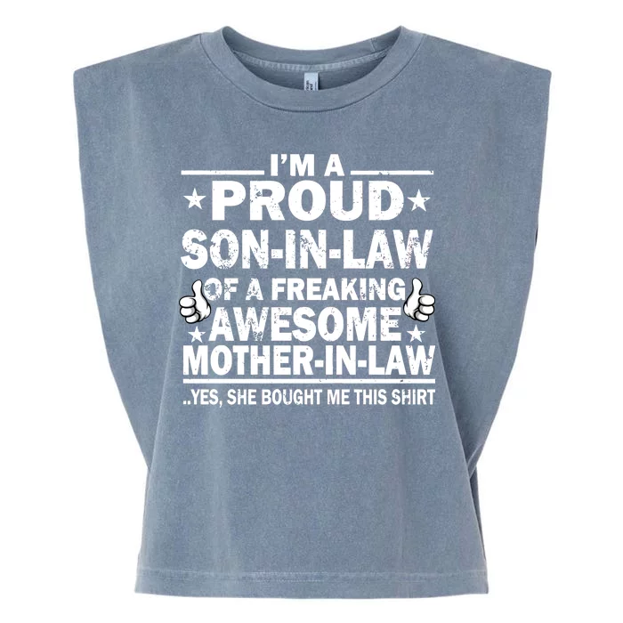 I'm A Proud Son In Law Of A Freaking Awesome Mother In Law Garment-Dyed Women's Muscle Tee