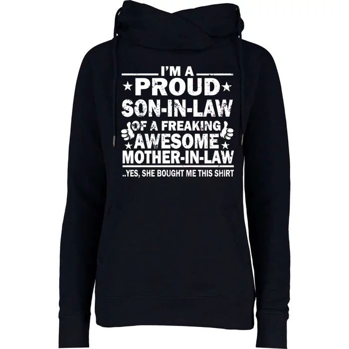 I'm A Proud Son In Law Of A Freaking Awesome Mother In Law Womens Funnel Neck Pullover Hood