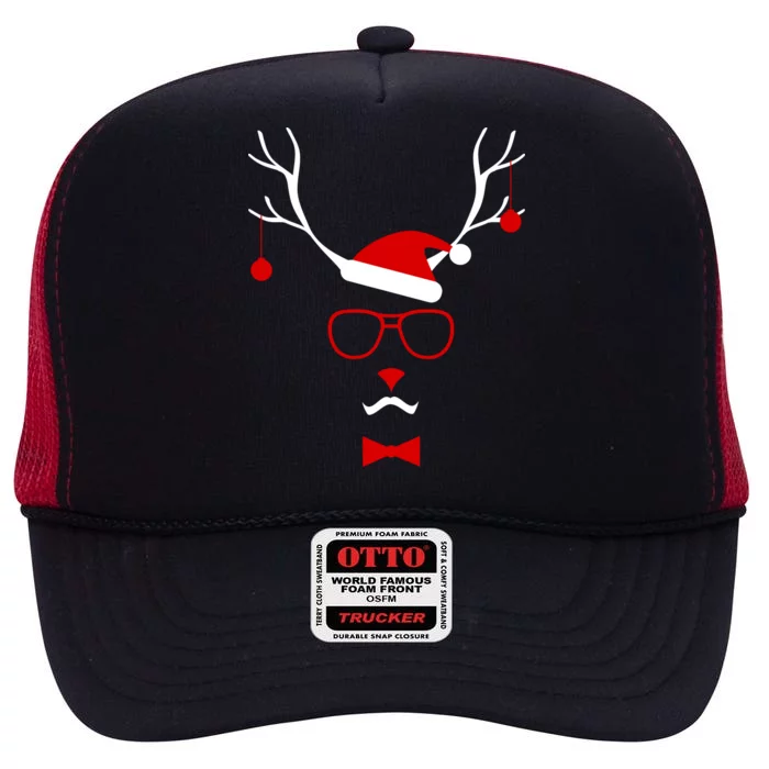 I'm A Reindeer Santa Hat Antlers High Crown Mesh Trucker Hat