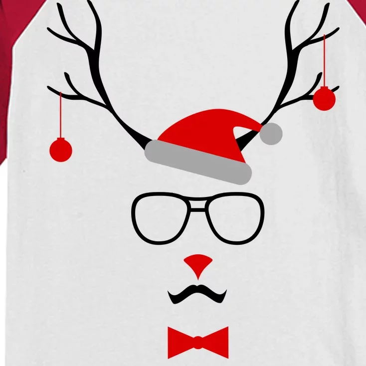 I'm A Reindeer Santa Hat Antlers Kids Colorblock Raglan Jersey