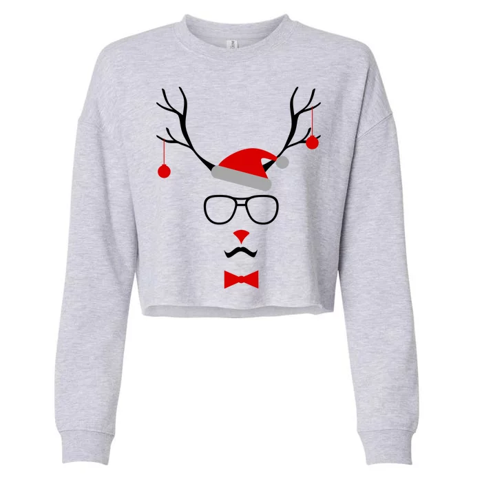 I'm A Reindeer Santa Hat Antlers Cropped Pullover Crew