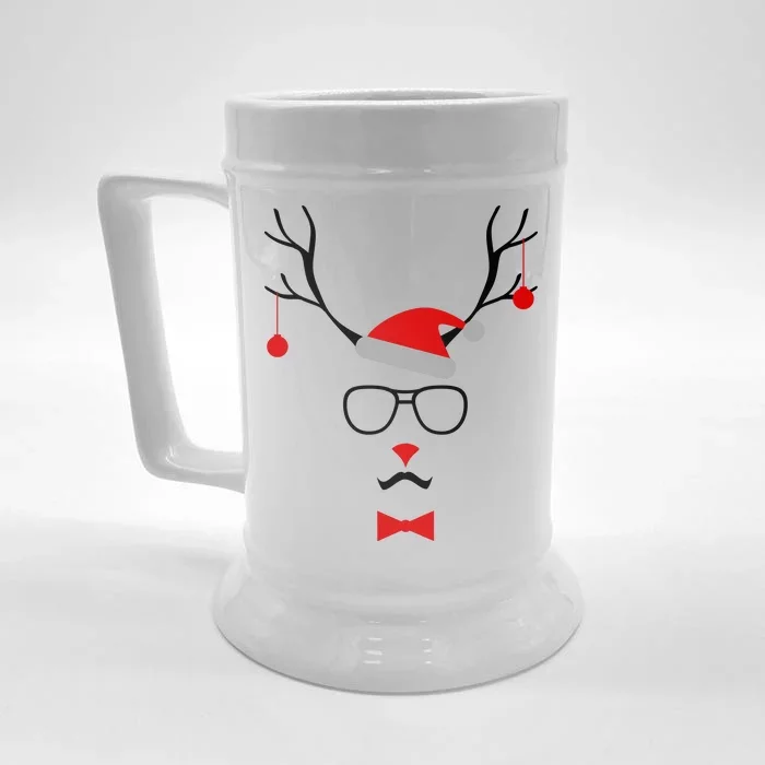 I'm A Reindeer Santa Hat Antlers Front & Back Beer Stein