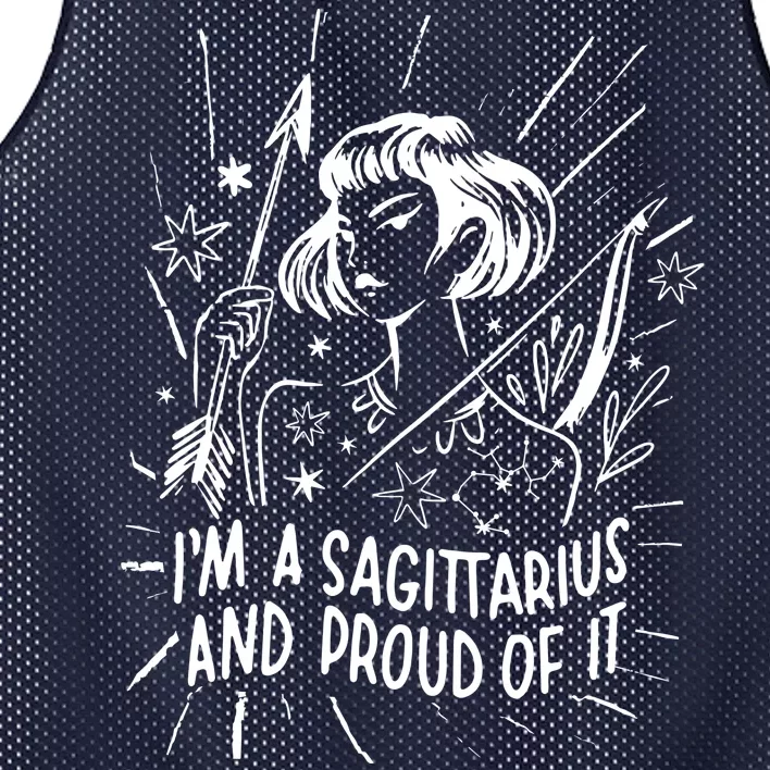 I'm A Sagittarius And Proud Of It Zodiac Birthday Mesh Reversible Basketball Jersey Tank