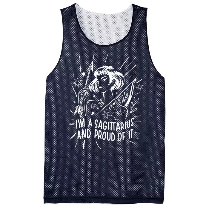 I'm A Sagittarius And Proud Of It Zodiac Birthday Mesh Reversible Basketball Jersey Tank