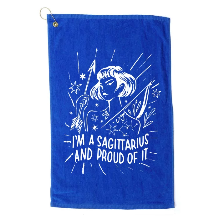 I'm A Sagittarius And Proud Of It Zodiac Birthday Platinum Collection Golf Towel