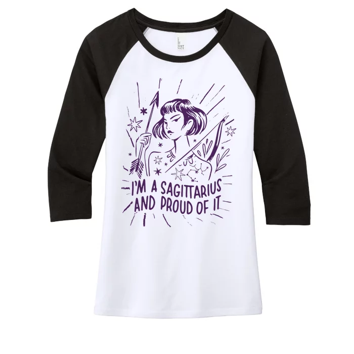 I'm A Sagittarius And Proud Of It Zodiac Birthday Women's Tri-Blend 3/4-Sleeve Raglan Shirt