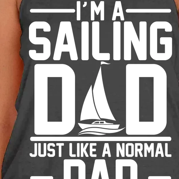 I'm A Sailing Dad Like A Normal Dad But Much Cooler Women's Knotted Racerback Tank