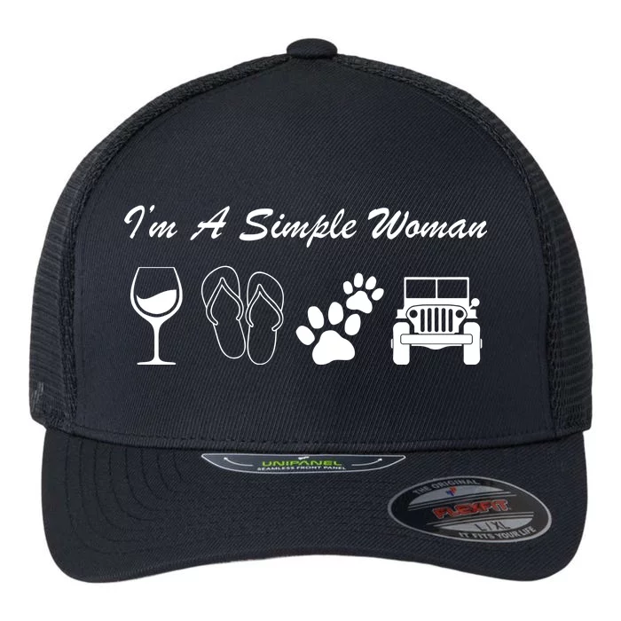 I'm A Simple Woman Living A Simple Life Flexfit Unipanel Trucker Cap