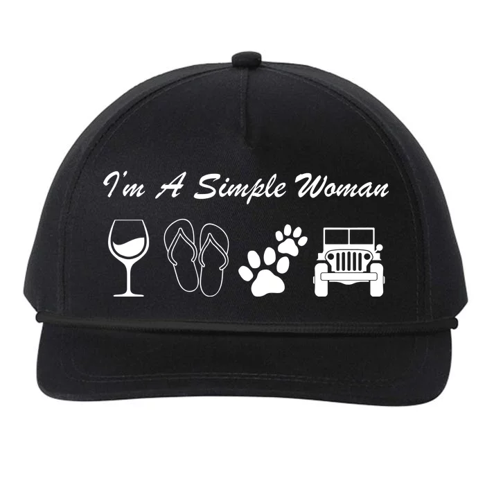 I'm A Simple Woman Living A Simple Life Snapback Five-Panel Rope Hat