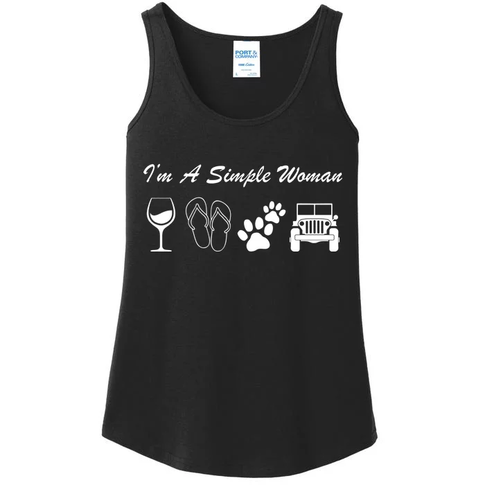 I'm A Simple Woman Living A Simple Life Ladies Essential Tank