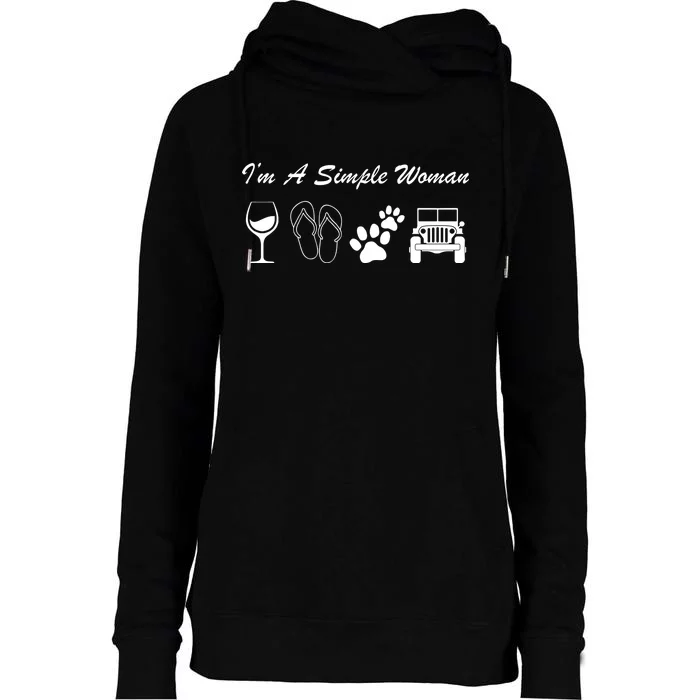 I'm A Simple Woman Living A Simple Life Womens Funnel Neck Pullover Hood