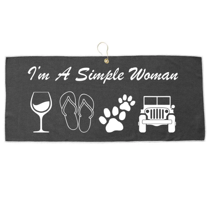 I'm A Simple Woman Living A Simple Life Large Microfiber Waffle Golf Towel