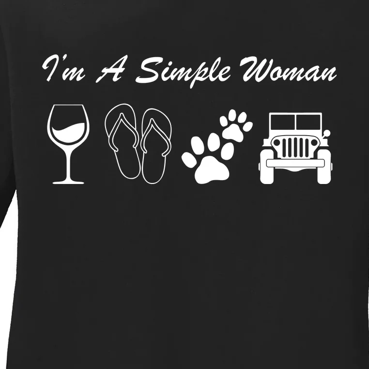 I'm A Simple Woman Living A Simple Life Ladies Long Sleeve Shirt