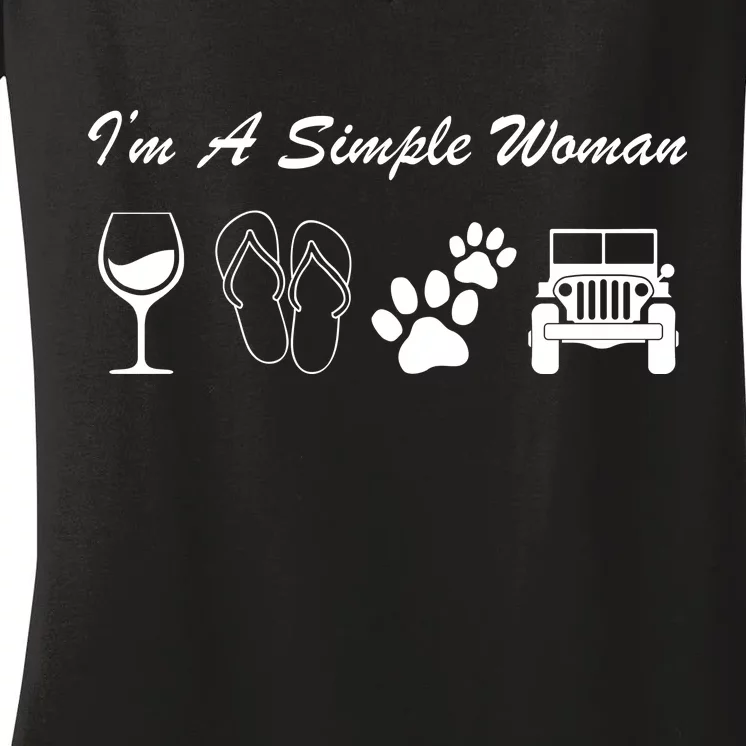 I'm A Simple Woman Living A Simple Life Women's V-Neck T-Shirt