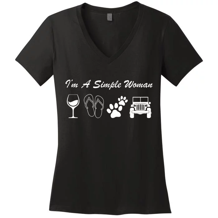 I'm A Simple Woman Living A Simple Life Women's V-Neck T-Shirt