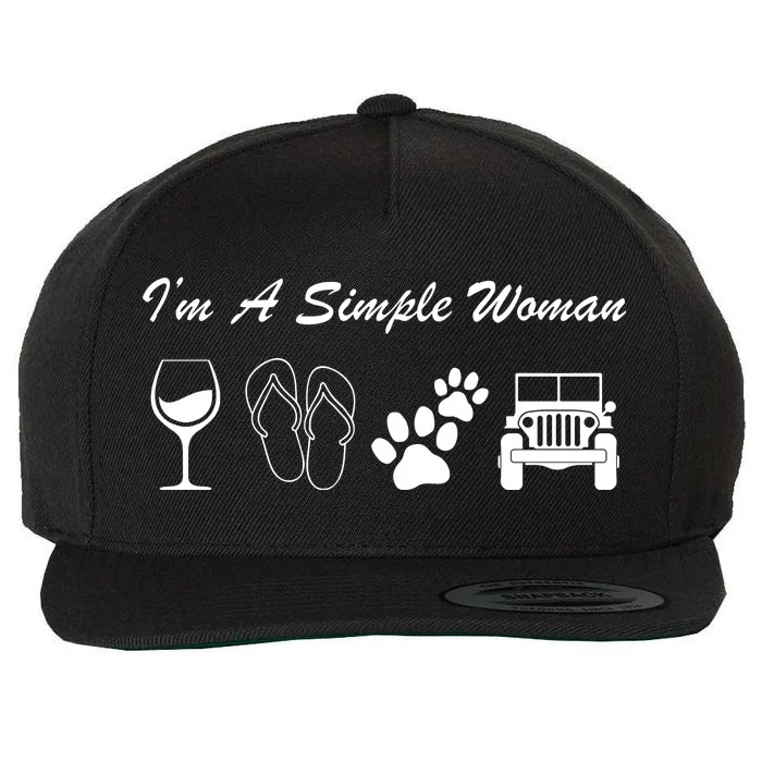 I'm A Simple Woman Living A Simple Life Wool Snapback Cap