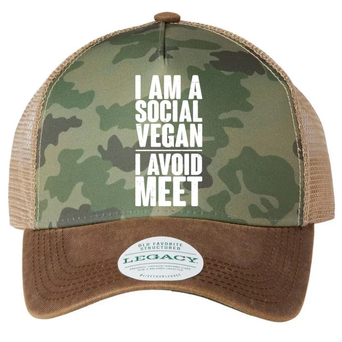 I'm A Social Vegan I Avoid Meet Legacy Tie Dye Trucker Hat