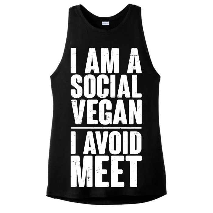 I'm A Social Vegan I Avoid Meet Ladies Tri-Blend Wicking Tank