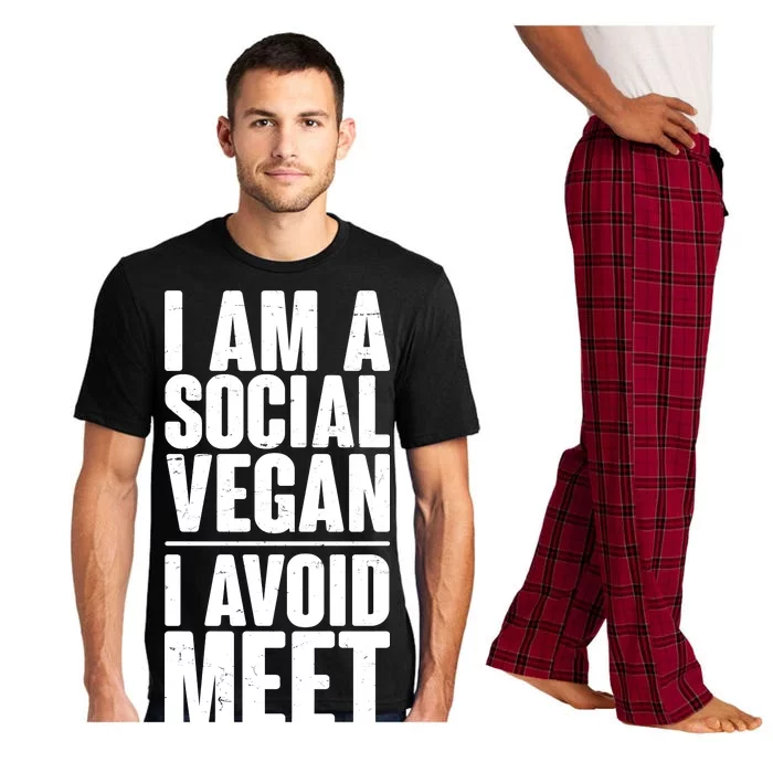 I'm A Social Vegan I Avoid Meet Pajama Set