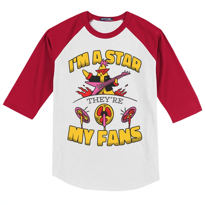 I'm A Star They're My Fans TV Show Spoof Kids Colorblock Raglan Jersey