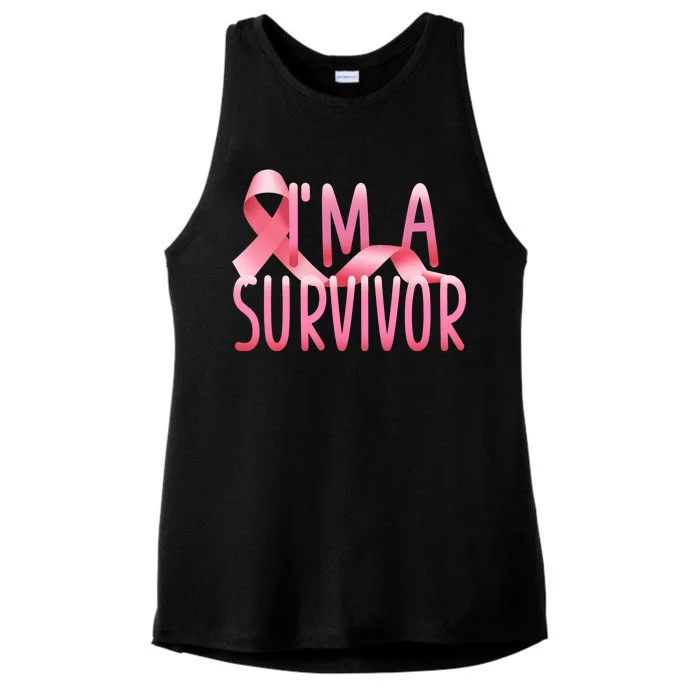 I'm A Survivor Breast Cancer Awareness Ladies Tri-Blend Wicking Tank