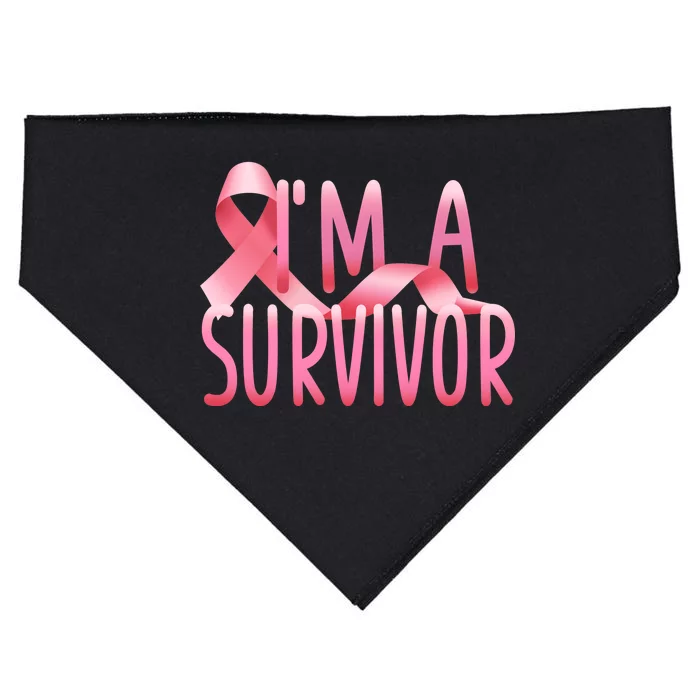 I'm a Survivor Breast Cancer Awareness USA-Made Doggie Bandana