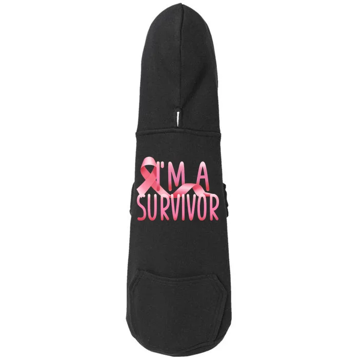 I'm a Survivor Breast Cancer Awareness Doggie 3-End Fleece Hoodie