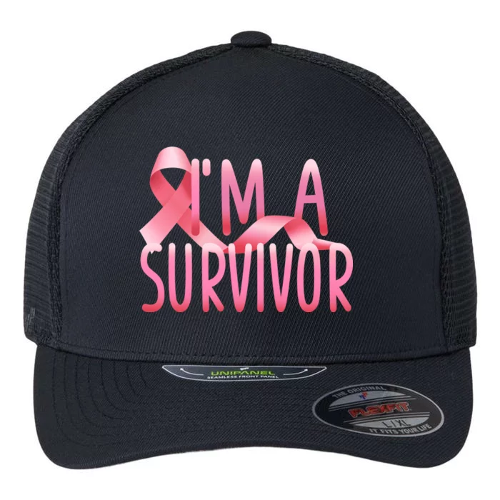 I'm A Survivor Breast Cancer Awareness Flexfit Unipanel Trucker Cap