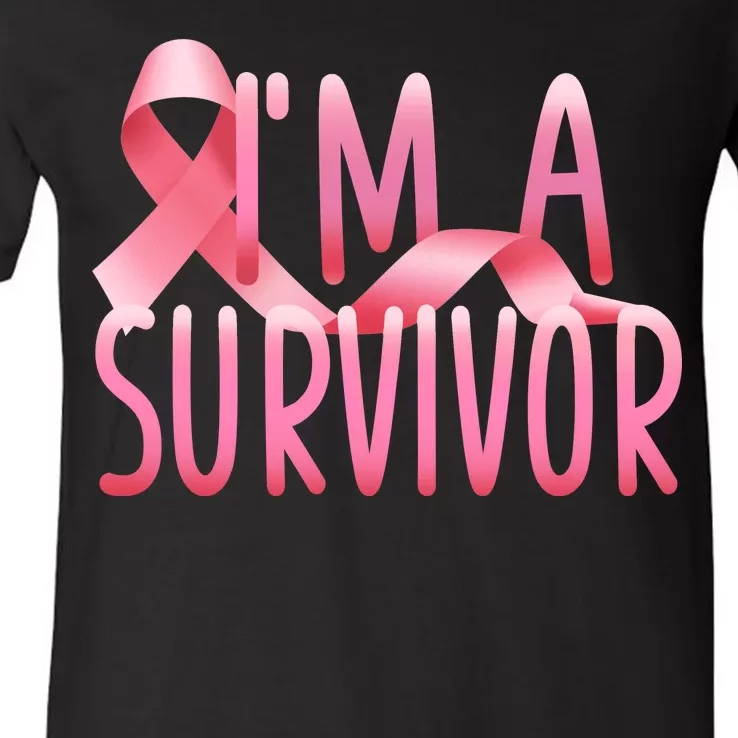 I'm A Survivor Breast Cancer Awareness V-Neck T-Shirt