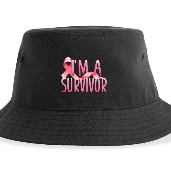 I'm a Survivor Breast Cancer Awareness Sustainable Bucket Hat