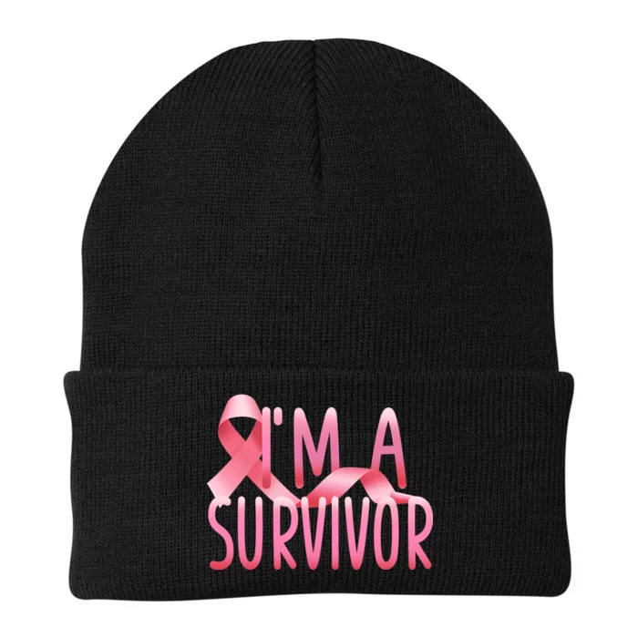 I'm a Survivor Breast Cancer Awareness Knit Cap Winter Beanie